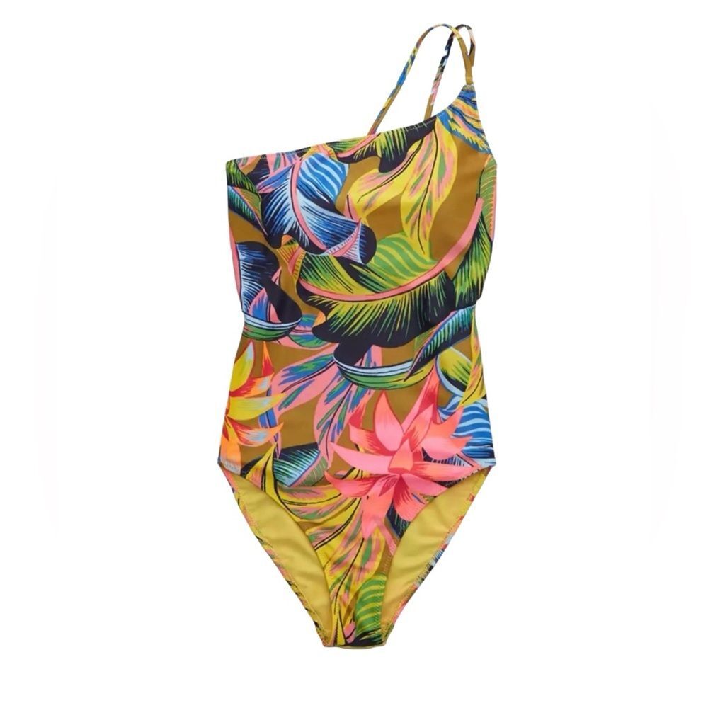 Aerie Floral Tropical Print One Piece swimsuit Size XL